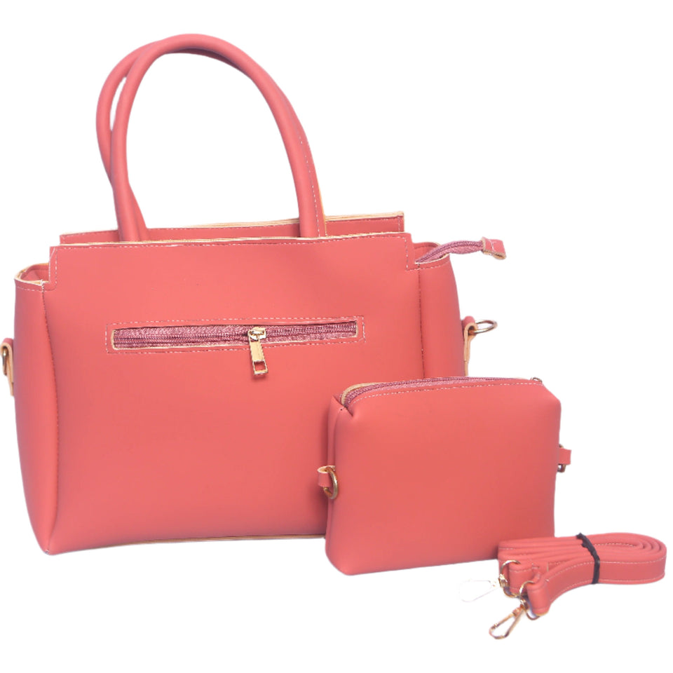 LUXURY HANDBAG WITH DETACHABLE STRAP & MINI POUCH