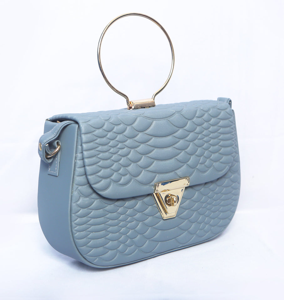 Stylish shoulder bag with stainless steel gold handle