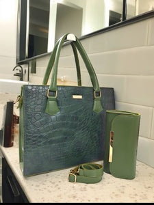 Crocodile Textured Premium Leather Handbag