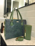Crocodile Textured Premium Leather Handbag