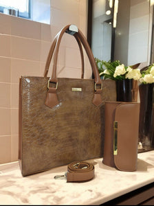 Crocodile Textured Premium Leather Handbag