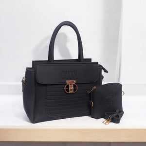 LUXURY HANDBAG WITH DETACHABLE STRAP & MINI POUCH
