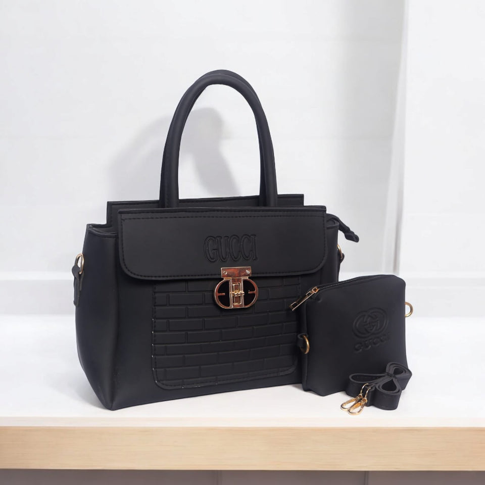 LUXURY HANDBAG WITH DETACHABLE STRAP & MINI POUCH